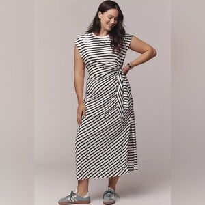 NWT Anthropologie Daily Practice Tiebreaker Muscle-Sleeve Midi Dress, Size XL